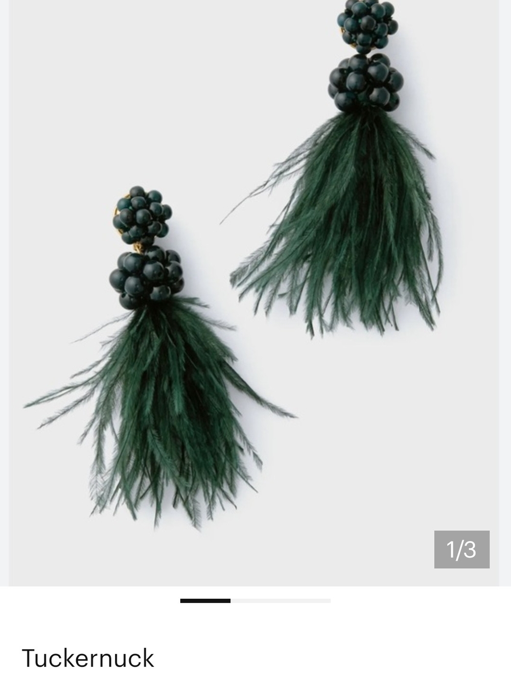 Tuckernuck Black Feather Statement Earrings | Beaded Cluster | Dramatic Tassel |